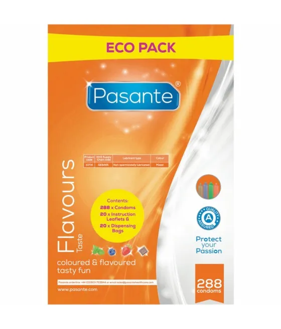 PASANTE - PRÉSERVATIFS ECO PACK SAVEURS SAC 288 UNITÉS