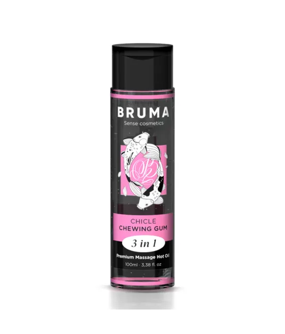 Huile de massage chauffante saveur gomme 3 en 1 Bruma™ Premium