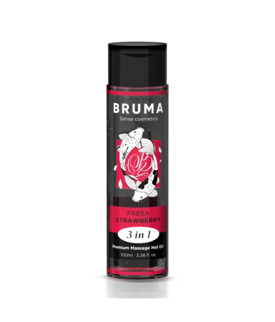 Huile de massage chauffante saveur fraise Bruma™ - Effet 3 en 1