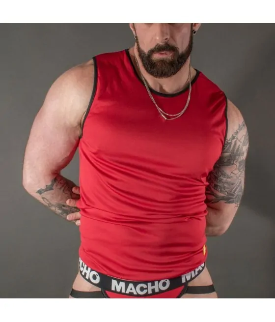 T-shirt rouge "Macho" - Taille L/XL