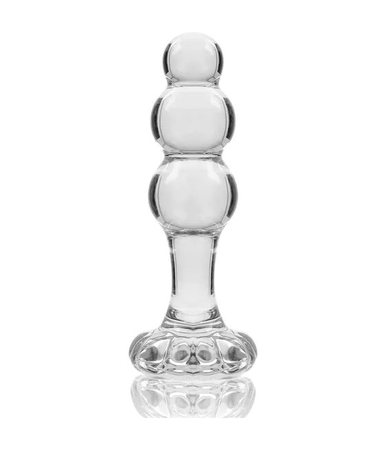 Plug anal en verre borosilicate - modèle 1 (10,7 x 3 cm) - clair