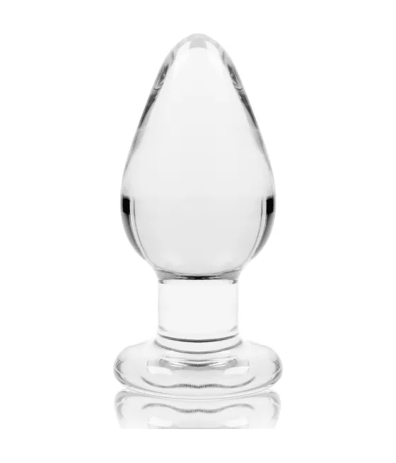 Plug anal en verre borosilicate transparent - modèle 3 (11 x 5 cm)