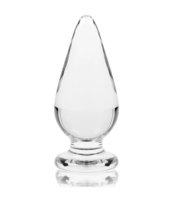 Plug anal en verre borosilicate transparent - modèle 4 - 11 x 5 cm