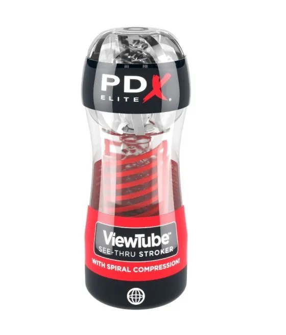 PDX ELITE - STROKER VIEWTUBE 2 SPIRALE COMPRESSION TRANSPARENT