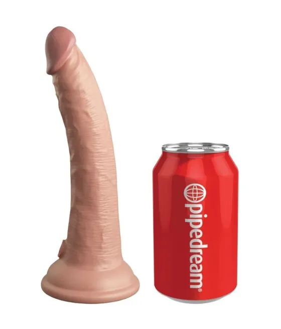 Gode vibrant réaliste King Cock Elite en silicone avec télécommande - 17,8 cm