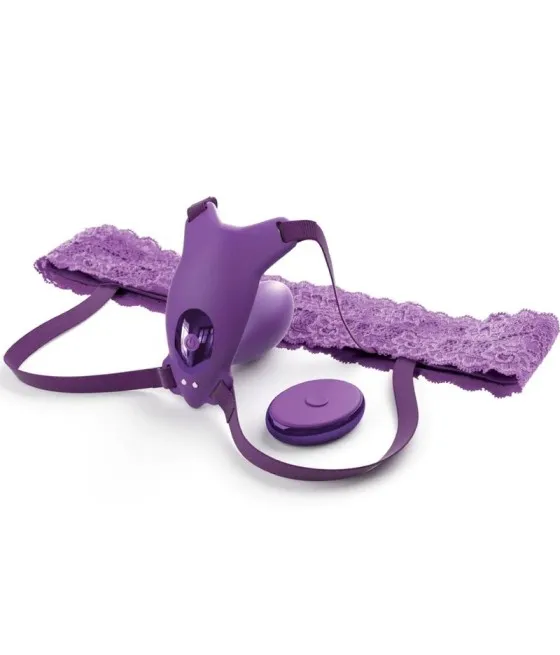 Fantasy For Her - Harnais papillon G-Spot avec vibrateur et télécommande rechargeable violette