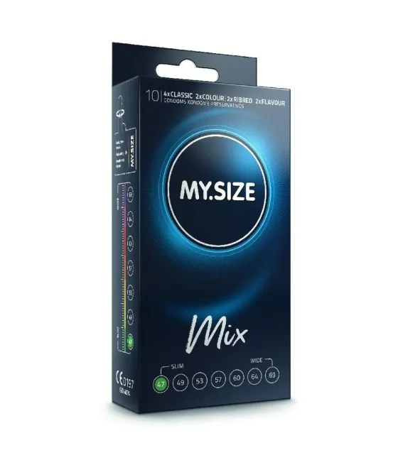 Pack de 10 préservatifs My Size mix 47 mm
