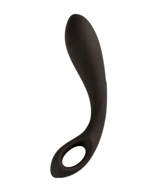 Masseur anal cœur noir - Alive 15 cm