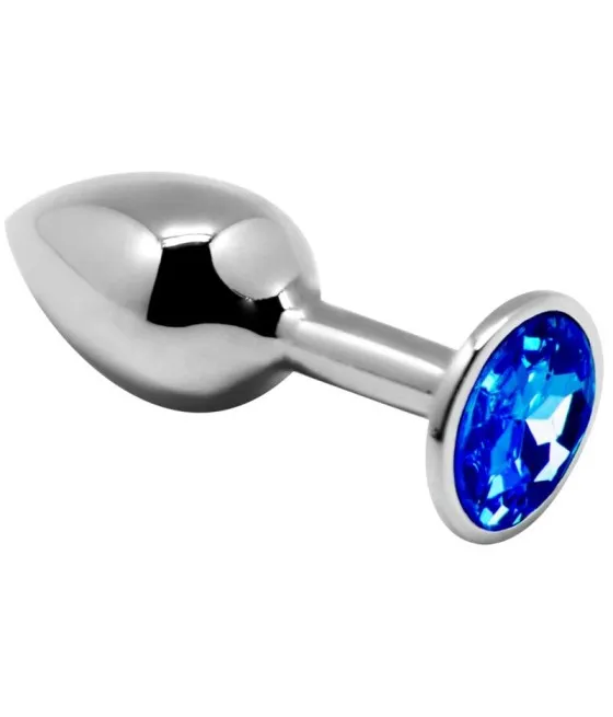 Mini plug anal en métal bleu - Taille L