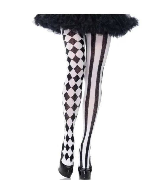 LEG AVENUE - COLLANTS ARLEQUIN NOIR/BLANC