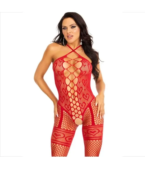 LEG AVENUE - BODYSTOCKING COU LICOL COEURS ROUGES ROUGE