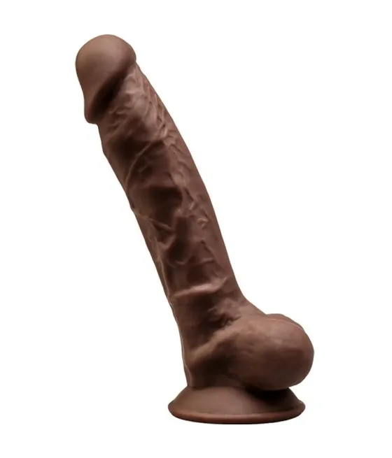 SILEXD - MODÈLE 1 PÉNIS RÉALISTE PREMIUM SILEXPAN SILICONE MARRON 17.5 CM