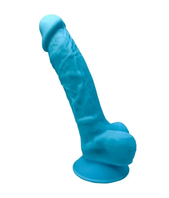 SILEXD - MODÈLE 1 PÉNIS RÉALISTE PREMIUM SILEXPAN SILICONE BLEU 17.5 CM