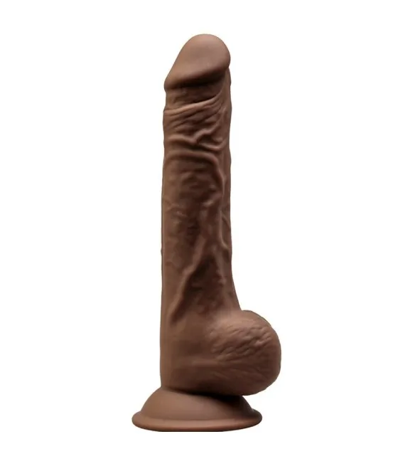 SILEXD - MODÈLE 1 PÉNIS RÉALISTE PREMIUM SILEXPAN SILICONE MARRON 24 CM