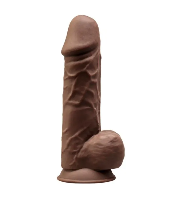 SILEXD - MODÈLE 1 PÉNIS RÉALISTE PREMIUM SILEXPAN SILICONE MARRON 21.5 CM