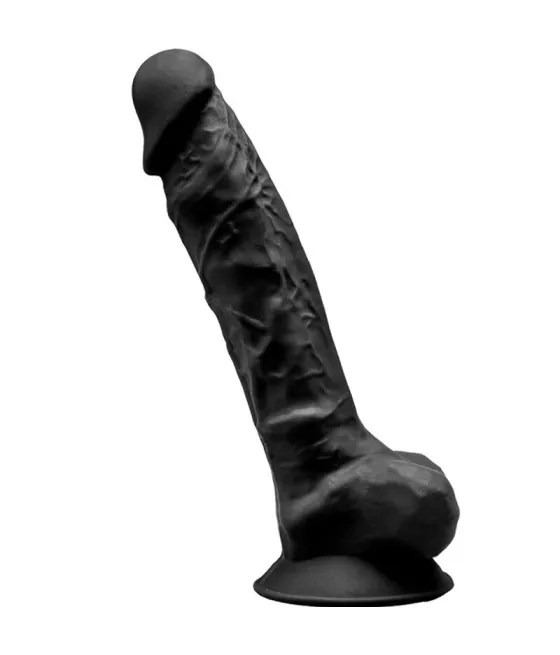 SILEXD - MODÈLE 1 PÉNIS RÉALISTE PREMIUM SILEXPAN SILICONE NOIR 20 CM