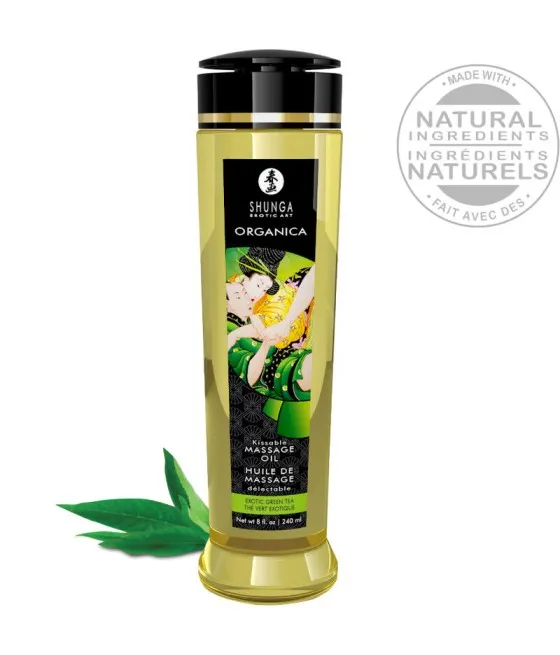 SHUNGA - HUILE DE MASSAGE BIO THÉ VERT 240 ML