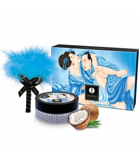 SHUNGA - KIT DE POUDRE DE MASSAGE COMESTIBLE À LA NOIX DE COCO