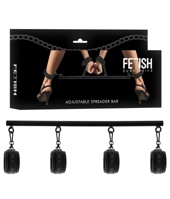 FETISH SUBMISSIVE BONDAGE - BARRE SÉPARATEUR RÉGLABLE 4 PIÈCES