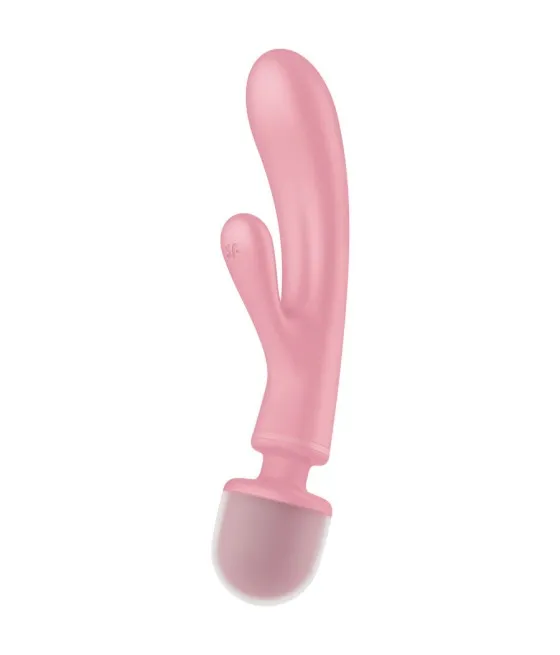 Satisfyer - Wand vibrateur triple lover lapin rose