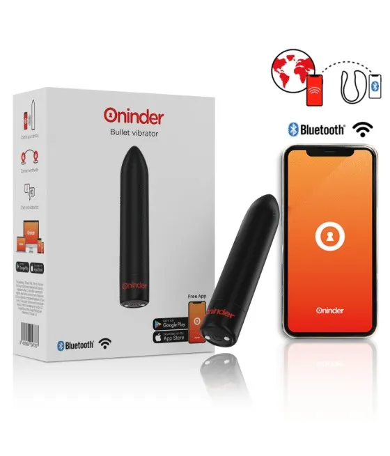 ONINDER - BERLIN VIBRATEUR BULLET NOIR 9 MODES 8,5 X 2 CM - APPLICATION GRATUITE