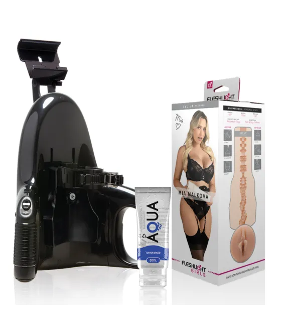 FLESHLIGHT - MIA MALKOVA VAGINA LVL UP + LANCEMENT UNIVERSEL + LUBRIFIANT DE QUALITÉ AQUA 50 ML