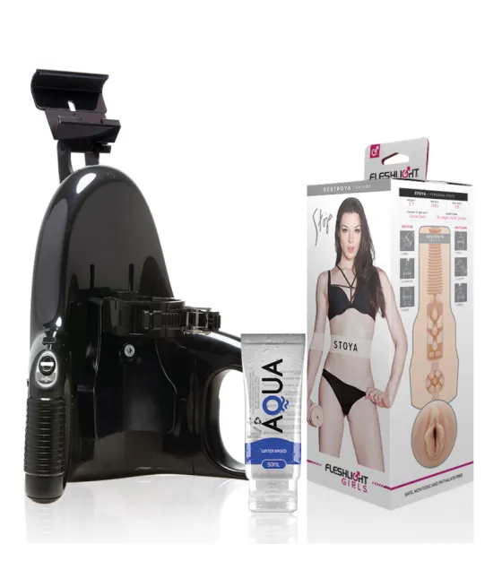 FLESHLIGHT - VAGINA STOYA DESTROYA + LANCEMENT UNIVERSEL + LUBRIFIANT DE QUALITÉ AQUA 50 ML