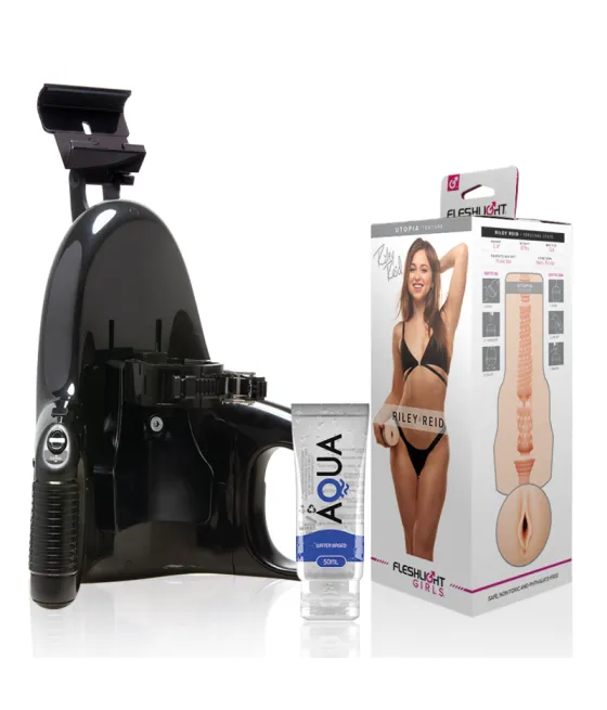 FLESHLIGHT - VAGIN RILEY REID UTOPIA + LANCEMENT UNIVERSEL + LUBRIFIANT QUALITÉ AQUA 50 ML