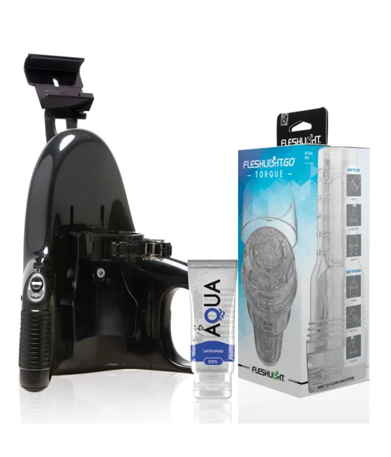 FLESHLIGHT - GO MASTURBADOR TORQUE ICE + LANCEMENT UNIVERSEL + LUBRIFIANT DE QUALITÉ AQUA 50 ML