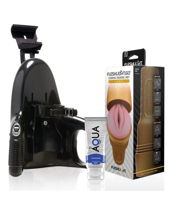 FLESHLIGHT - STAMINA GO TRAINING UNIT LADY + LANCEMENT UNIVERSEL + LUBRIFIANT DE QUALITÉ AQUA 50 ML