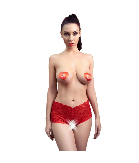 String sexy rouge sans entrejambe - Taille S/M
